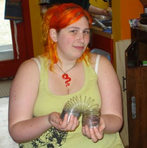 Kerri and her new Slinky